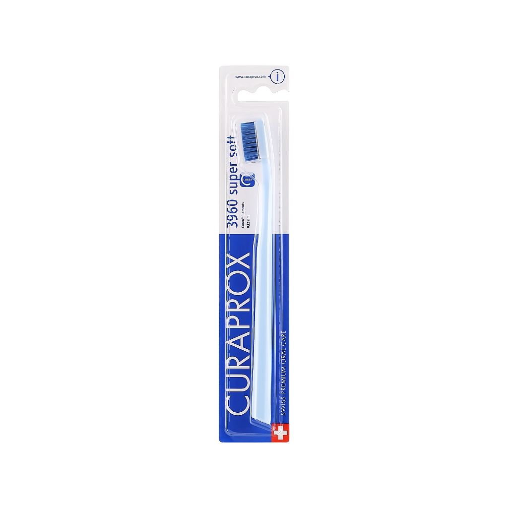 Зубна щітка Curaprox CS 3960 Super Soft Суперм'яка D 0.12 мм Блакитна з синьою щетиною (CS 3960-04) - зображення 1