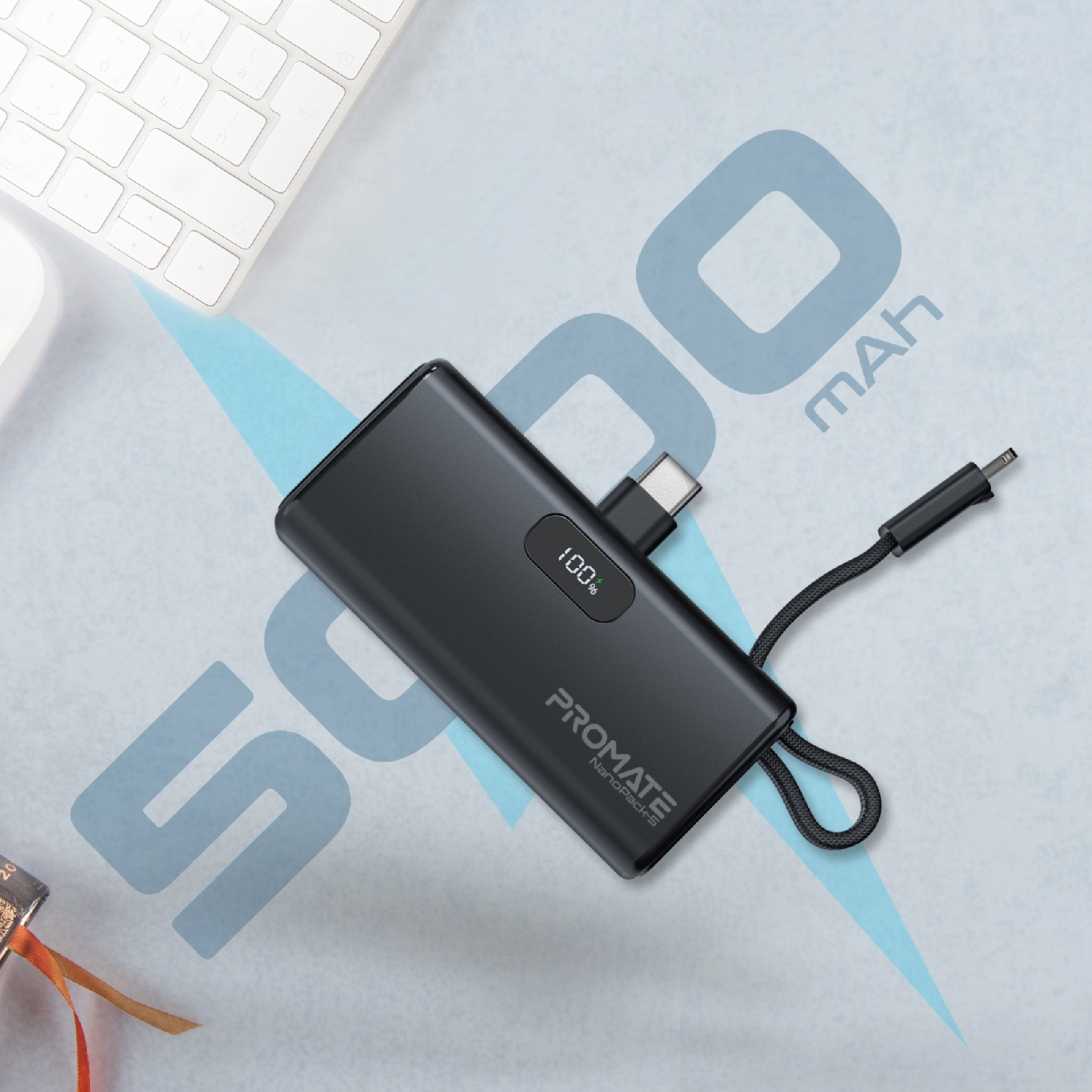 Універсальна мобільна батарея Promate Nanopack-5 5000mAh 20W Black - изображение 2
