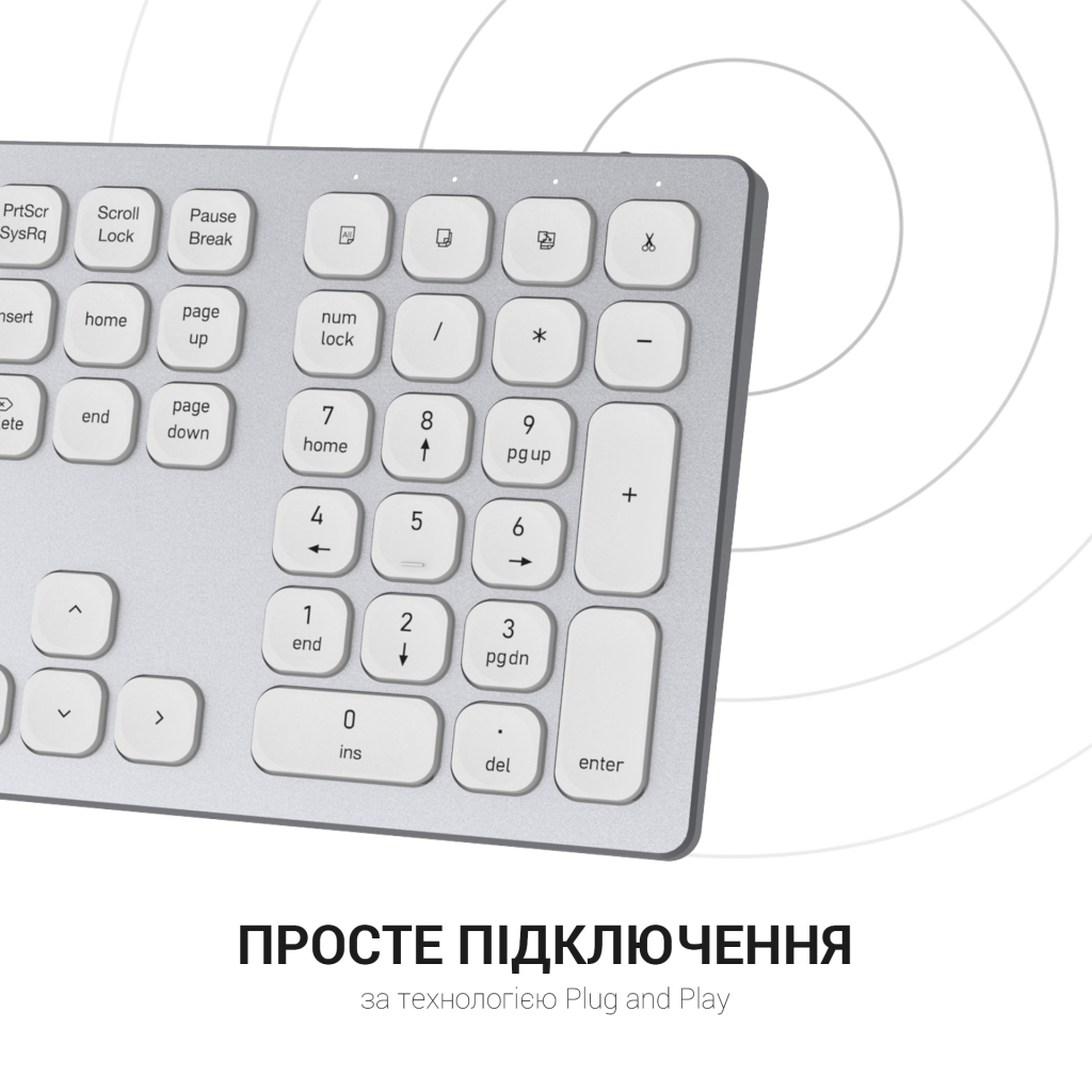 Клавіатура OfficePro SK1550 Wireless White (SK1550W) - зображення 10