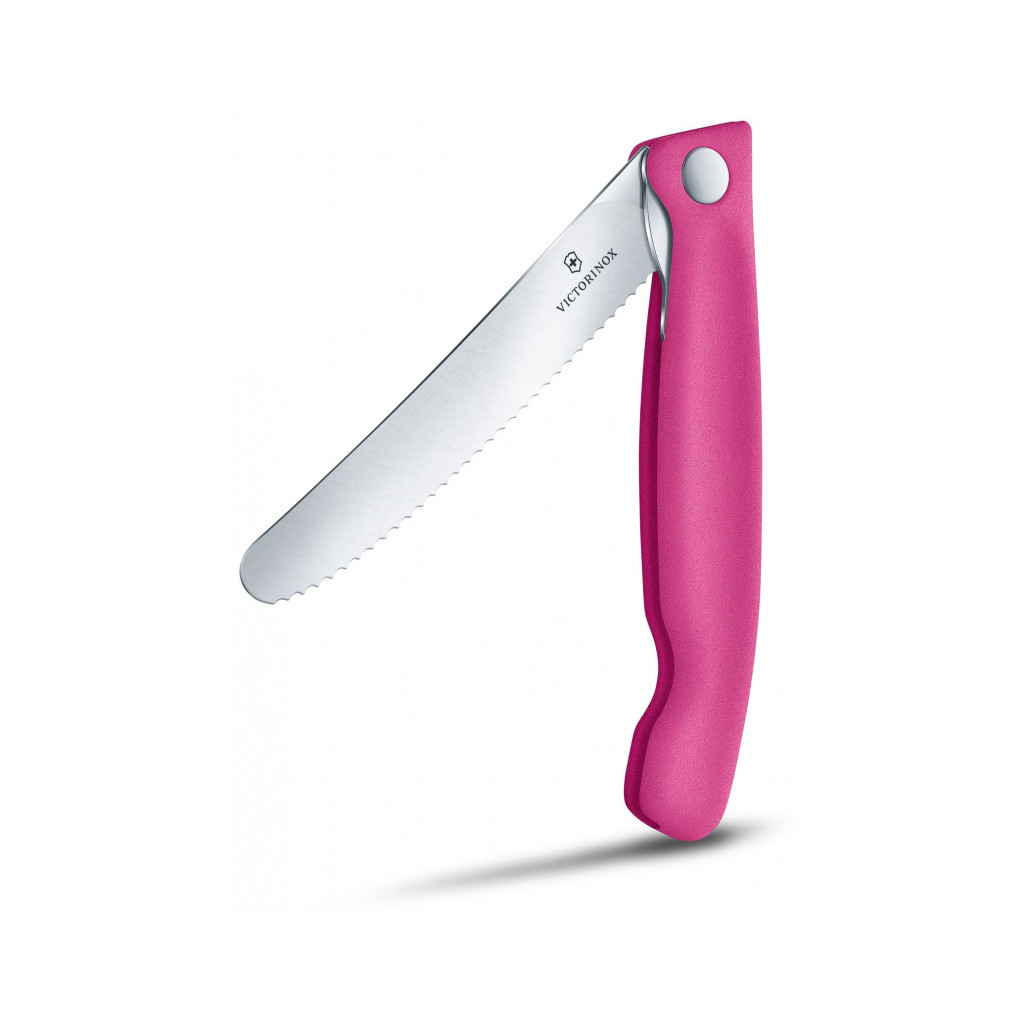 Кухонний ніж Victorinox SwissClassic Foldable Paring 11 см Serrated Pink (6.7836.F5B) - зображення 2