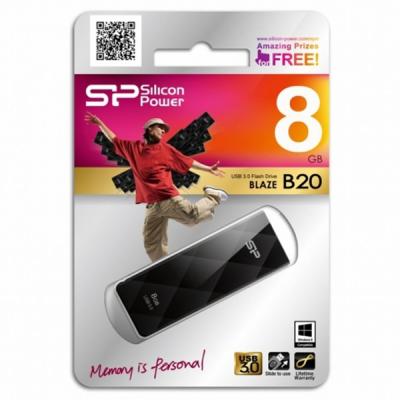 USB флеш накопичувач Silicon Power 8GB BLAZE B20 USB 3.0 (SP008GBUF3B20V1K) - зображення 4