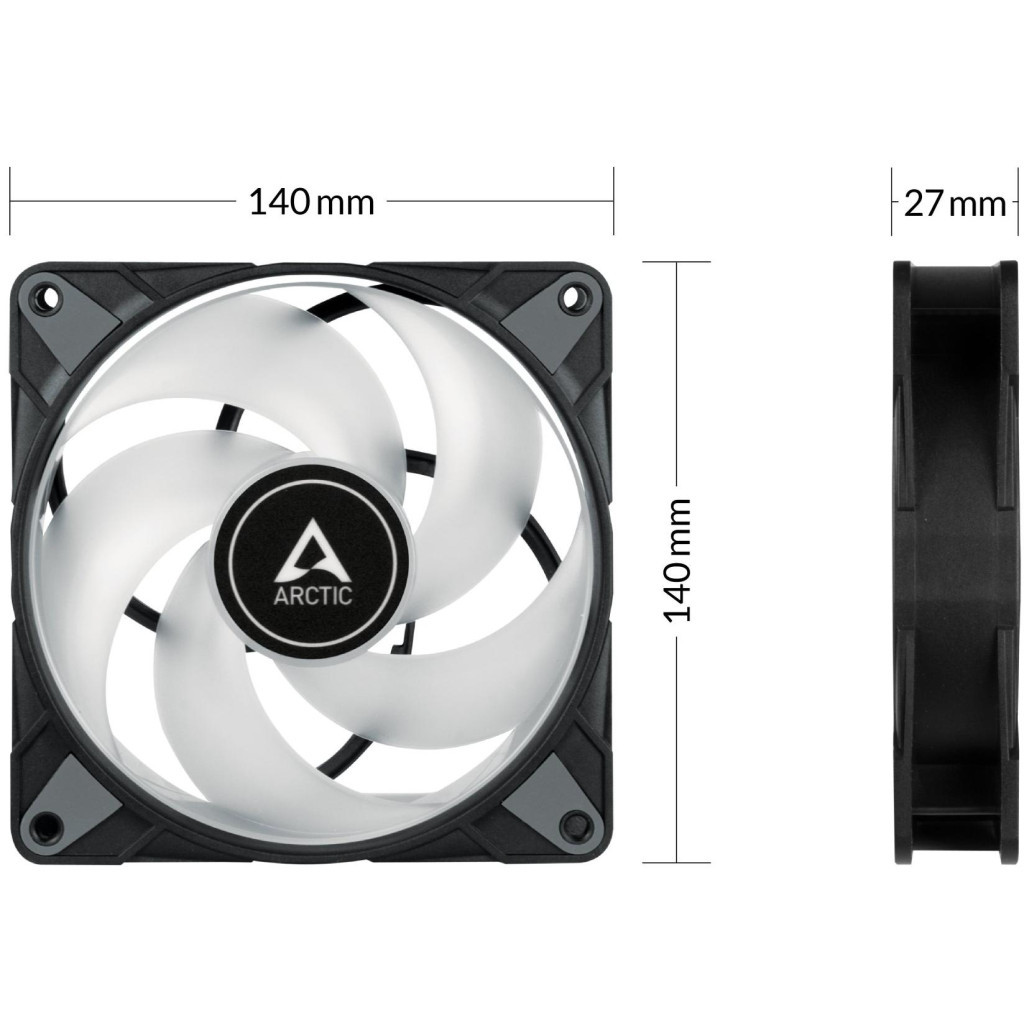 Кулер до корпусу Arctic P14 PWM PST A-RGB (3-fan pack ) (ACFAN00257A) - зображення 4