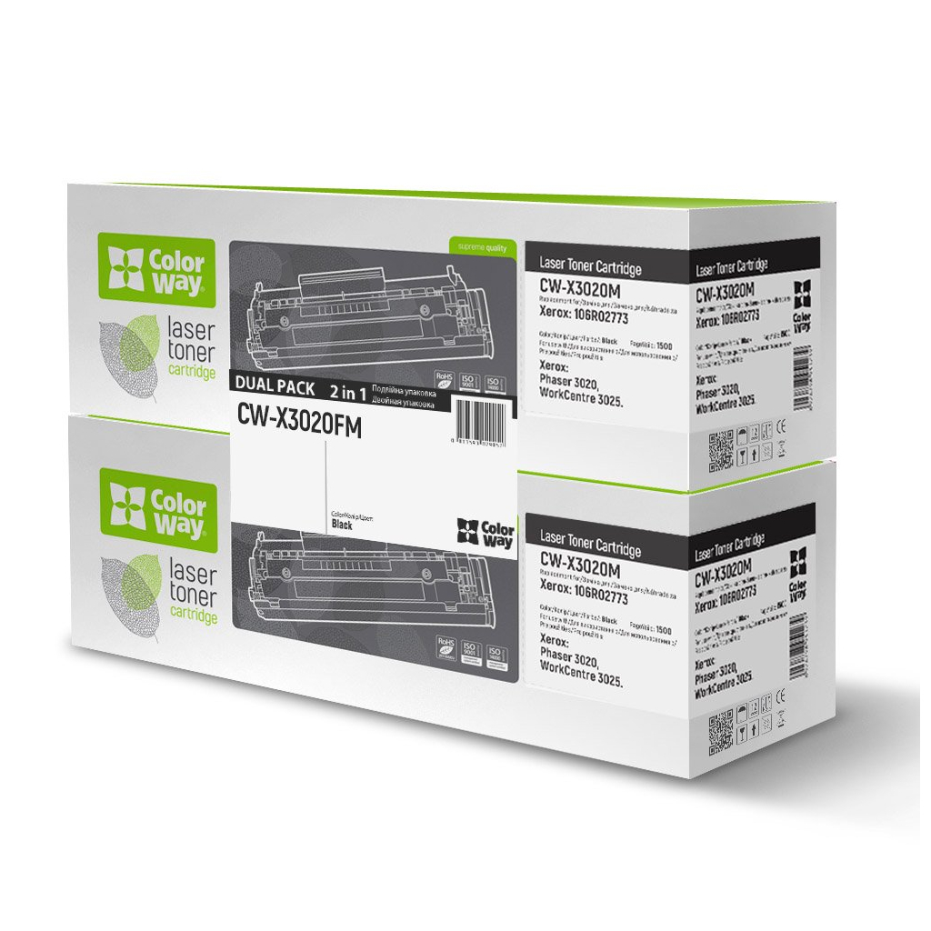 Картридж ColorWay Xerox Ph3020/WC3025/106R02773 DUAL PACK (CW-X3020FM) - зображення 1