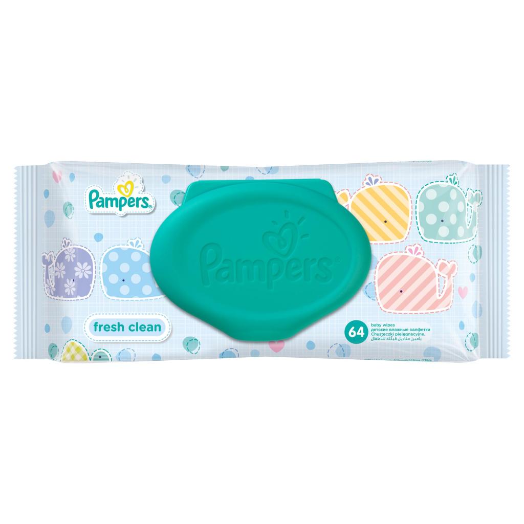 Дитячі вологі серветки Pampers Baby Fresh Clean 64шт (4015400439110) - зображення 2