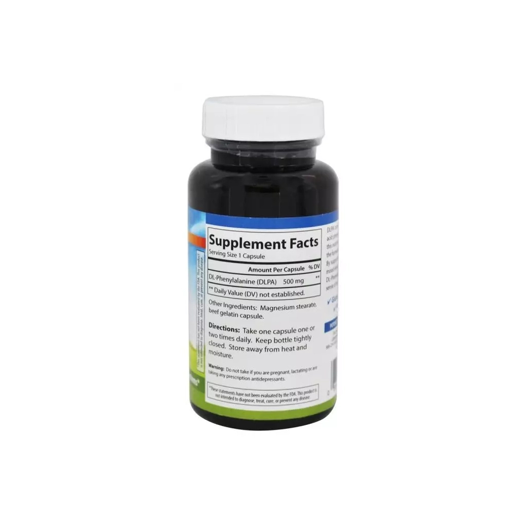 Амінокислота Carlson DLPA (фенілаланін) 500мг, DL-Phenylalanine, 60 капсул (CL7916) - зображення 2