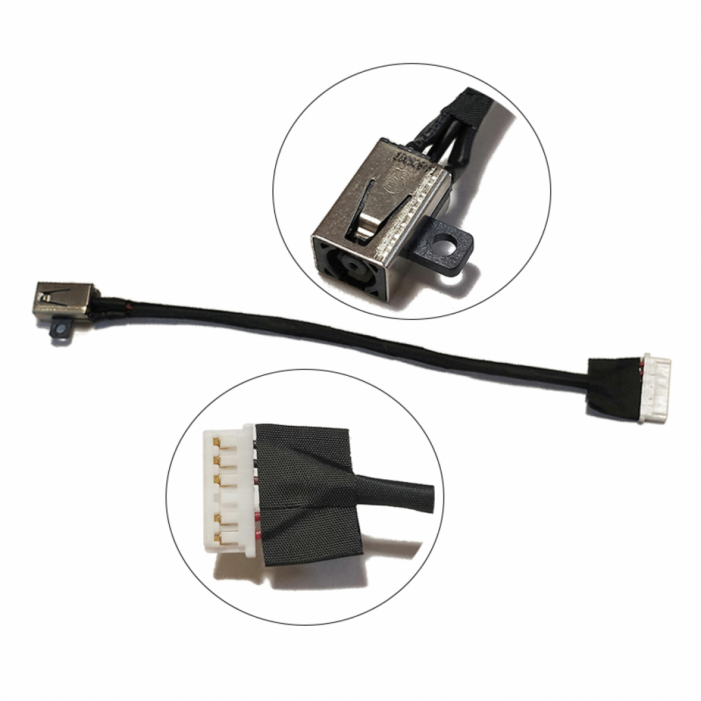 Роз'єм живлення ноутбука з кабелем Dell PJ979 (4.5mm x 3.0mm + center pin), 6(5)-p (A49097) - изображение 1