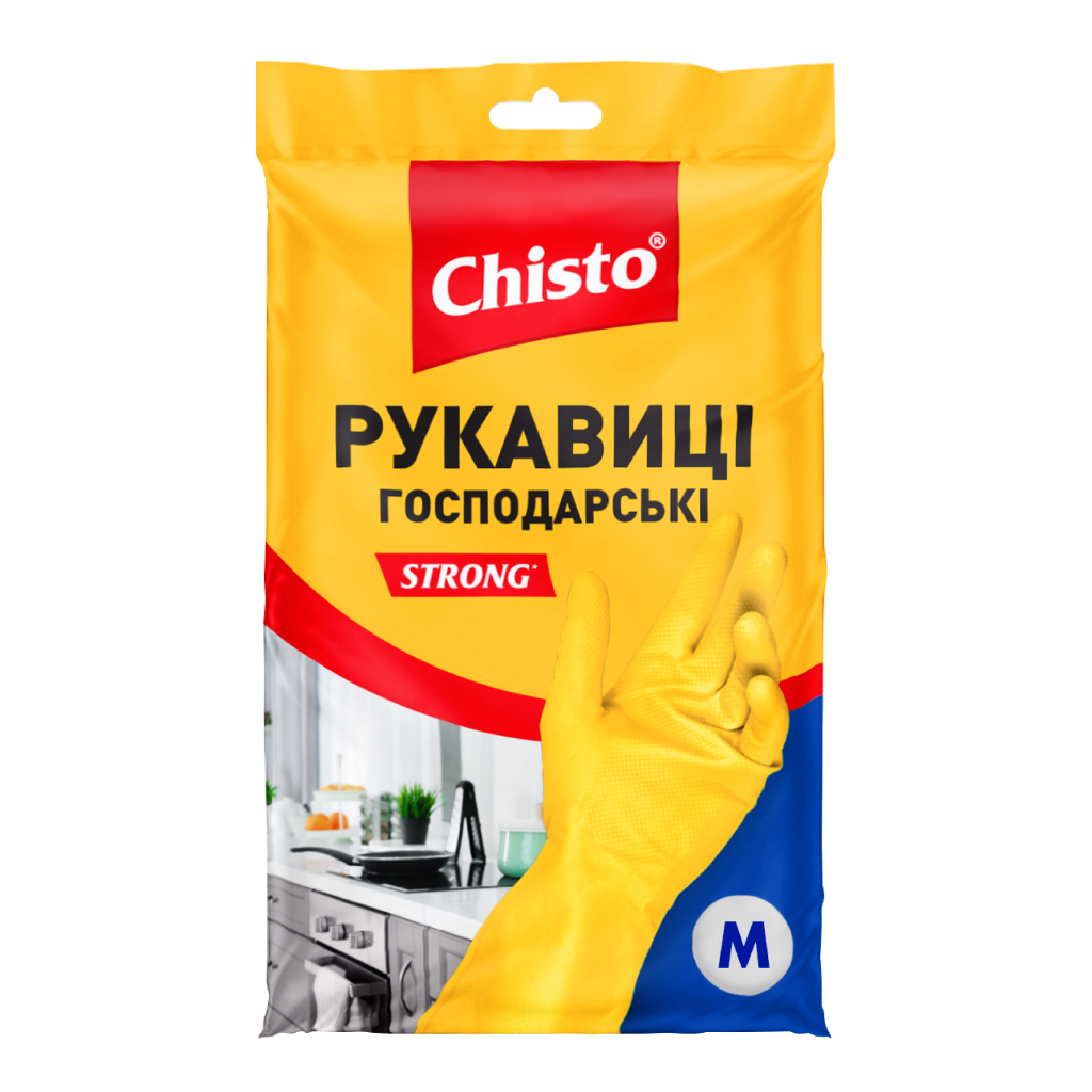 Рукавички господарські Chisto Strong Латексні 1 пара M (4820164153505) - изображение 1