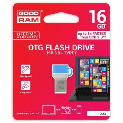 USB флеш накопичувач Goodram 16GB ODD3 Dual Drive Blue USB 3.0 Type C (ODD3-0160B0R11) - зображення 5