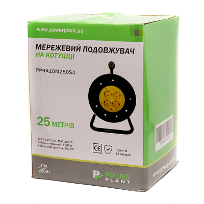 Мережевий подовжувач PowerPlant на катушке 25 м, 4 розетки (JY-2002/25) (PPRA10M250S4) - зображення 5