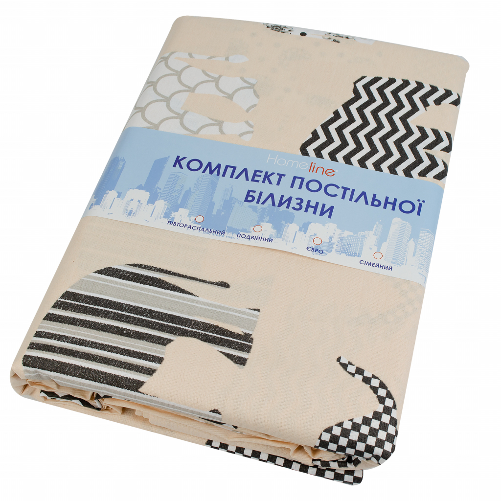 Постільна білизна Home Line Слони бежевий поплін полуторний 70х70 см (156320) - зображення 2