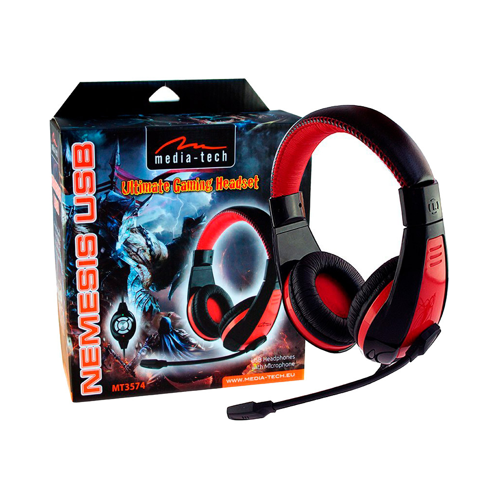 Навушники Media-Tech Nemesis USB Black-Red (MT3574) - зображення 5