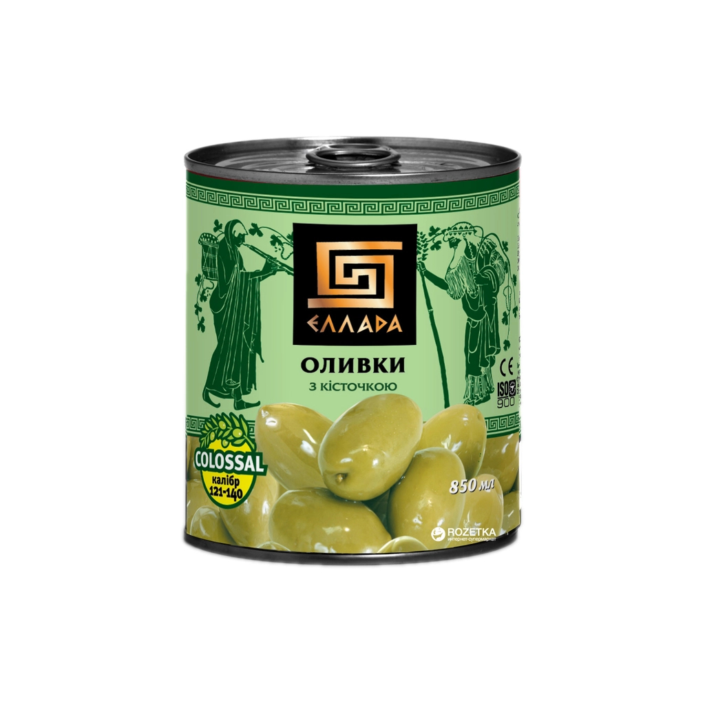 Овочева консервація Ellada Colossal Оливки з кісточкой 850 мл ж/б ключ (4820186140224) - picture 1