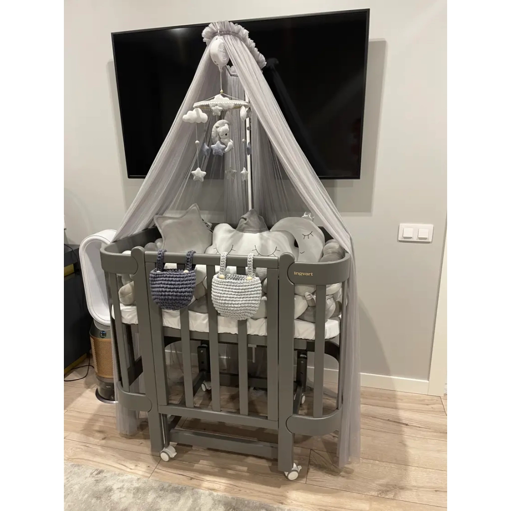 Ліжечко Ingvart трансформер Nika 60 Slim з опускною боковинкою (60х94, 60х120) графіт (8729001010) - зображення 4