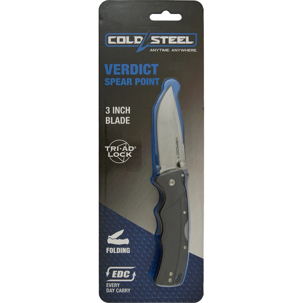 Ніж Cold Steel Verdict Spear Point Black (блістер) (CS-FL-C3SPSSZ) - зображення 4