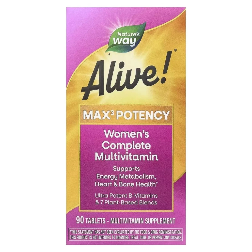 Мультивітамін Nature's Way Мультивітаміни для жінок, Alive! Max3 Potency, Women's Complete Multivitamin (NWY-15543) - зображення 2