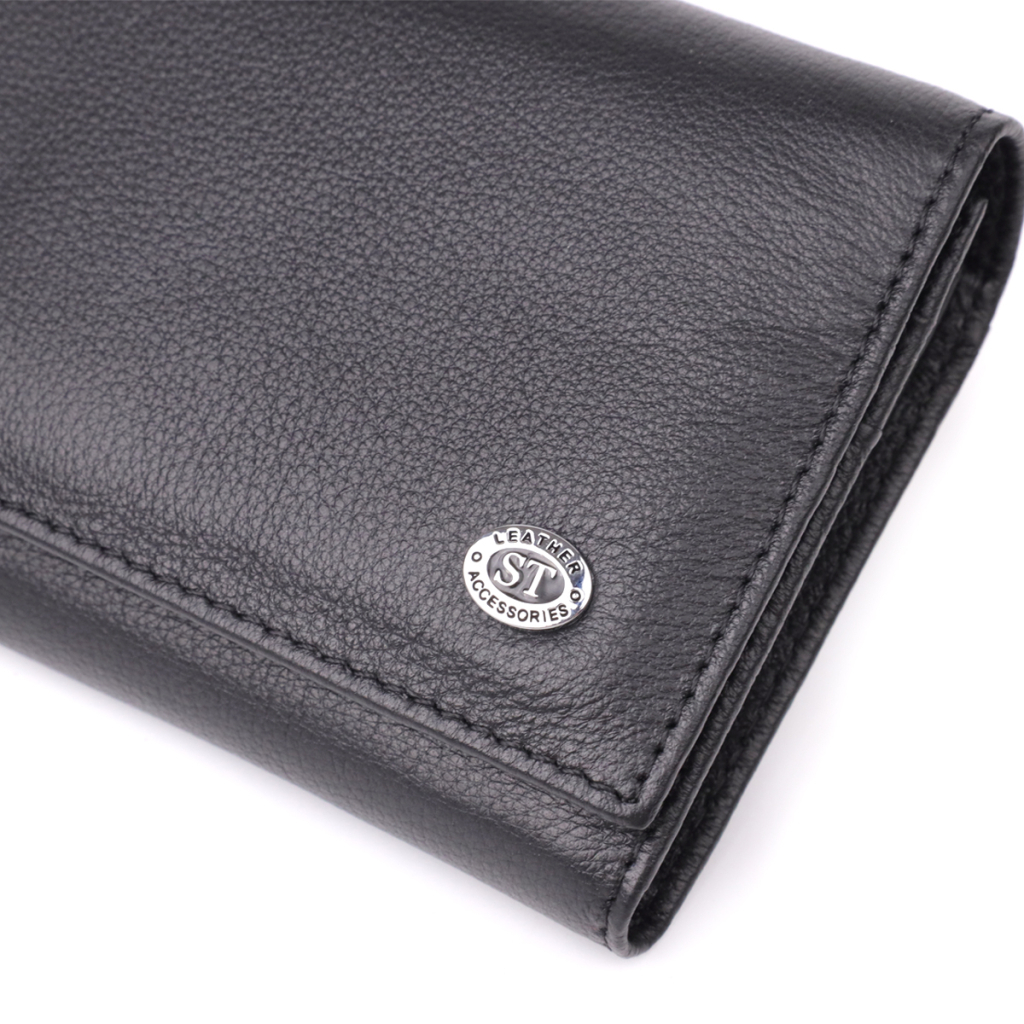 Гаманець ST Leather З натуральної шкіри Чорний (23088) - зображення 5