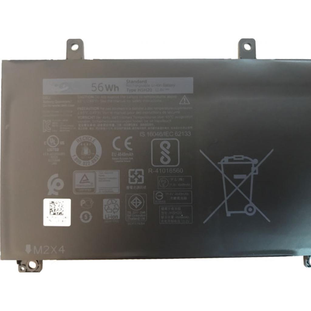 Акумулятор до ноутбука Dell XPS 15-9560 (short) H5H20, 56Wh (4649mAh), 3cell, 11.4V, Li-ion (A47314) - зображення 3