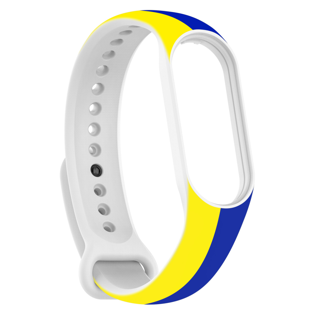 Ремінець до фітнес браслета Armorstandart для Xiaomi Mi Band 7/6/5 New Style Blue - Yellow (ARM61907) - зображення 1