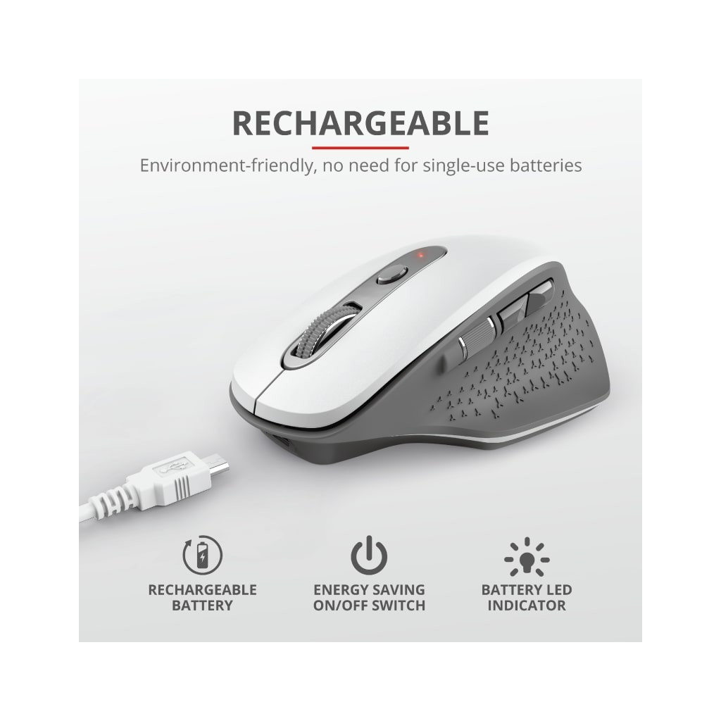 Мишка Trust Ozaa Rechargeable Wireless White (24035) - зображення 5