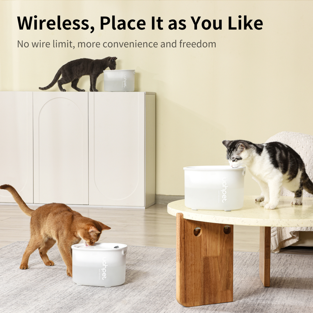 Універсальний посуд для тварин Uahpet Поїлка Glow Wireless Pet Fountain (UYSJ05QD) - изображение 5