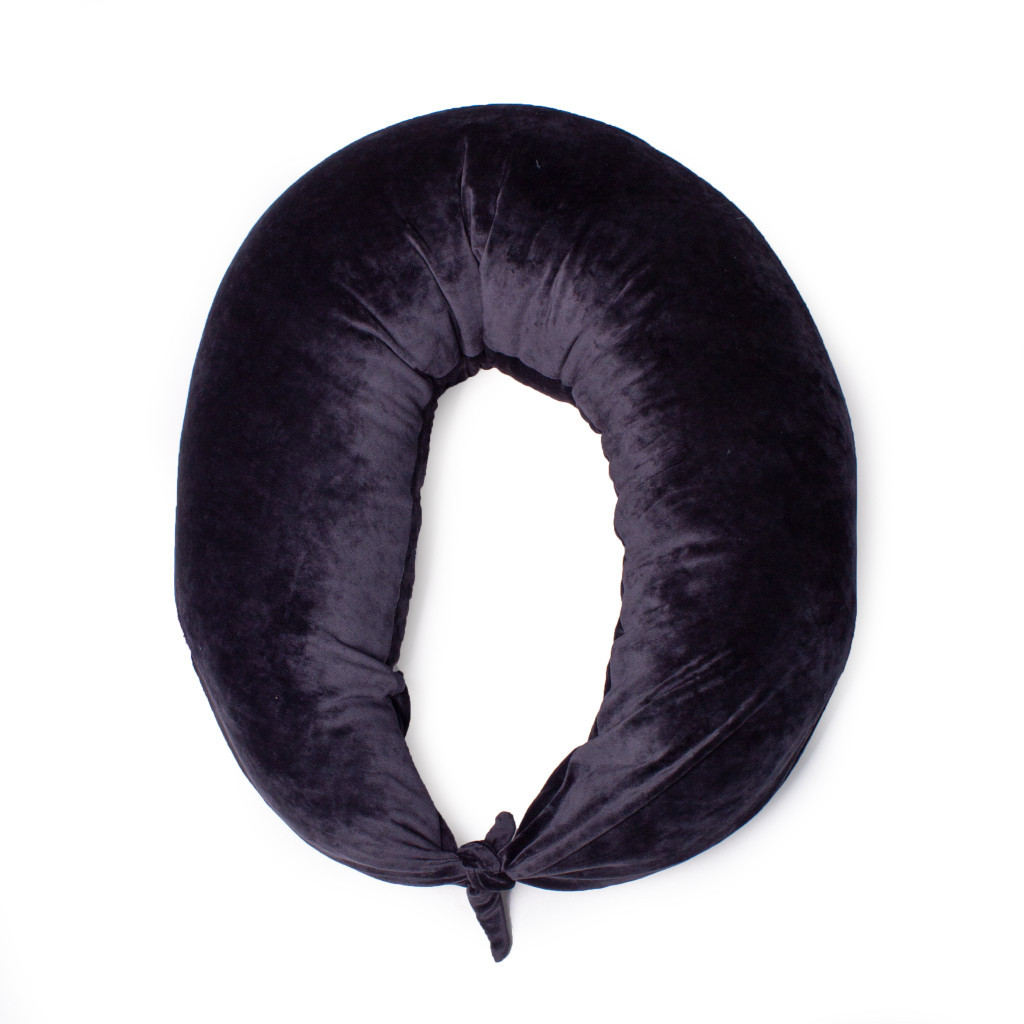 Подушка MirSon для вагітних та годування №8305 Velvet Line 28-0007 Black Велюр 30х170х20 см (2200006200307) - изображение 2