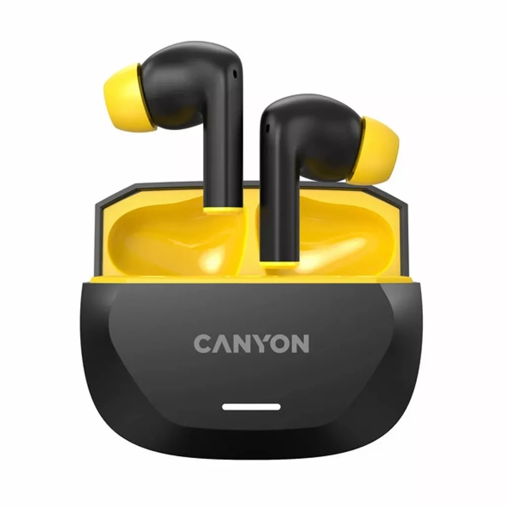 Навушники Canyon Hexagon 7 TWS ANC+ENC Wireless Charge Black/Yellow (CNS-TWS7BY) - зображення 1