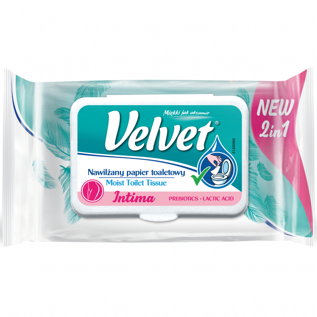 Туалетний папір Velvet Вологий / серветка для інтимної гігієни 2в1 42 аркуші (5901478006042) - зображення 1