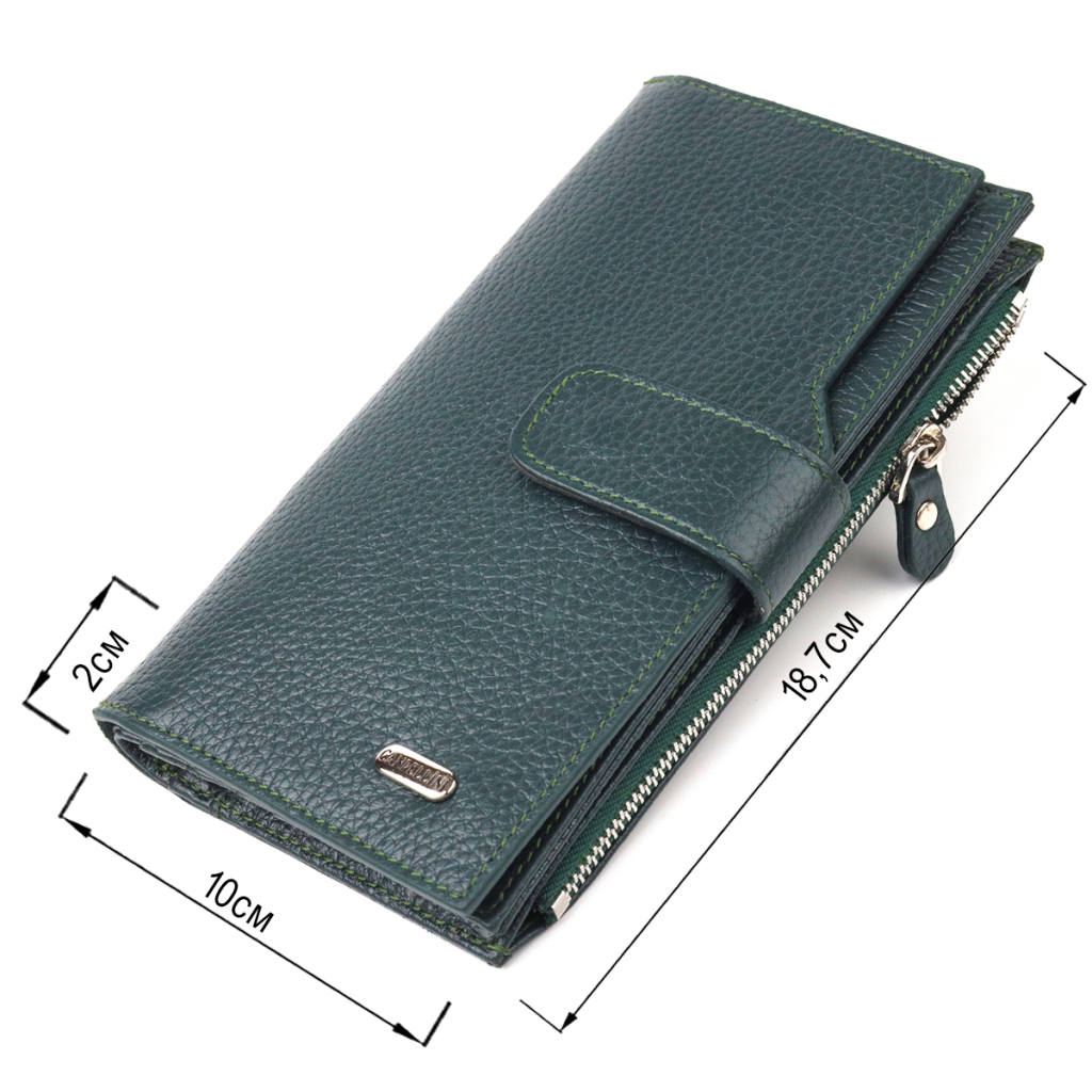 Гаманець Canpellini З натуральної шкіри Зелений (21643) - зображення 3