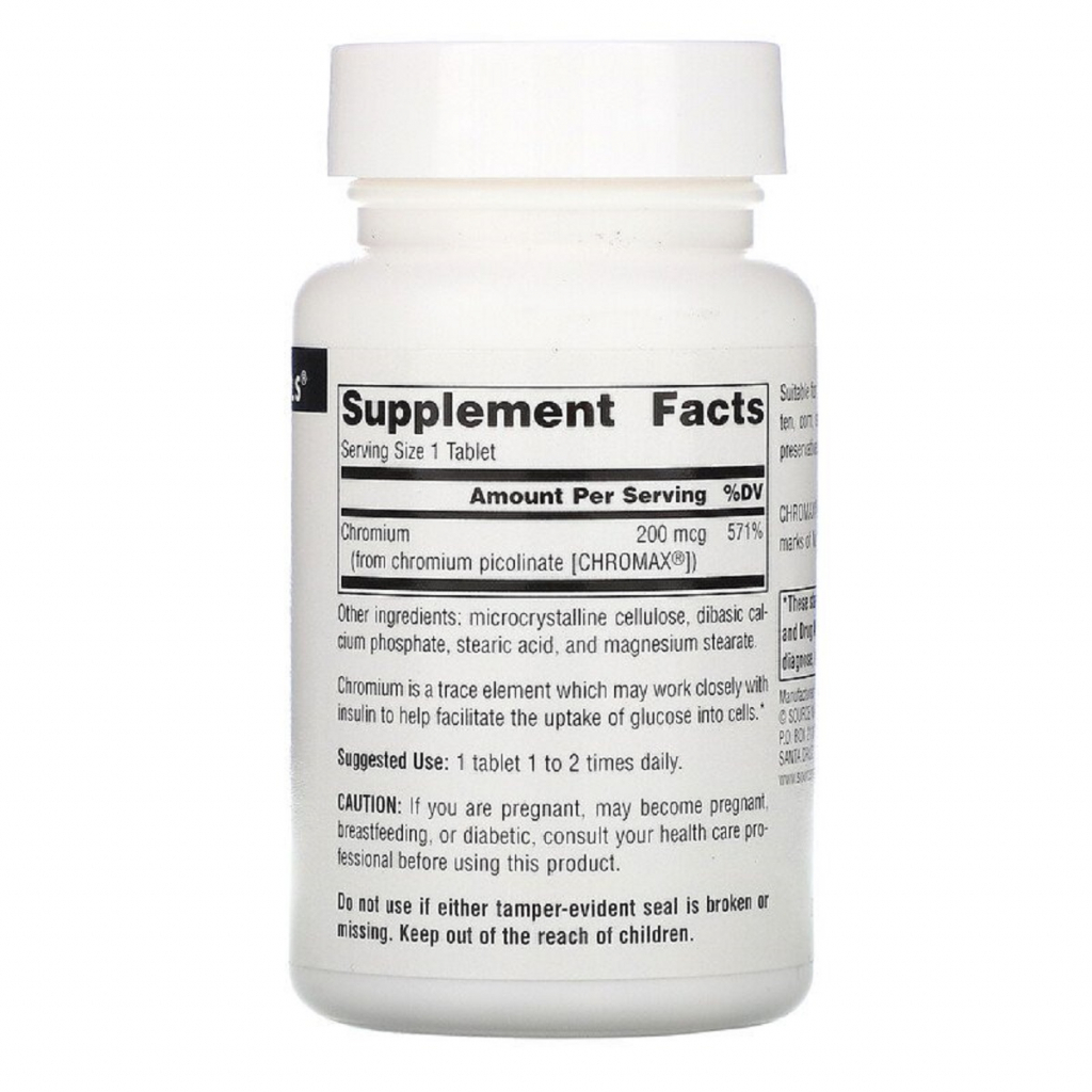 Мінерали Source Naturals Хром Піколінат 200мкг, 240 таблеток (SNS-00108) - зображення 2