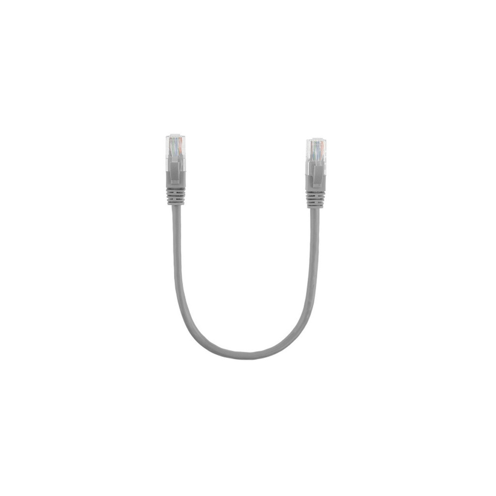 Патч-корд 0.25м, RJ-45, Cat.5e, CU, мідь, сірий Ritar (PCR-CU/0.25G / 00219) - зображення 1