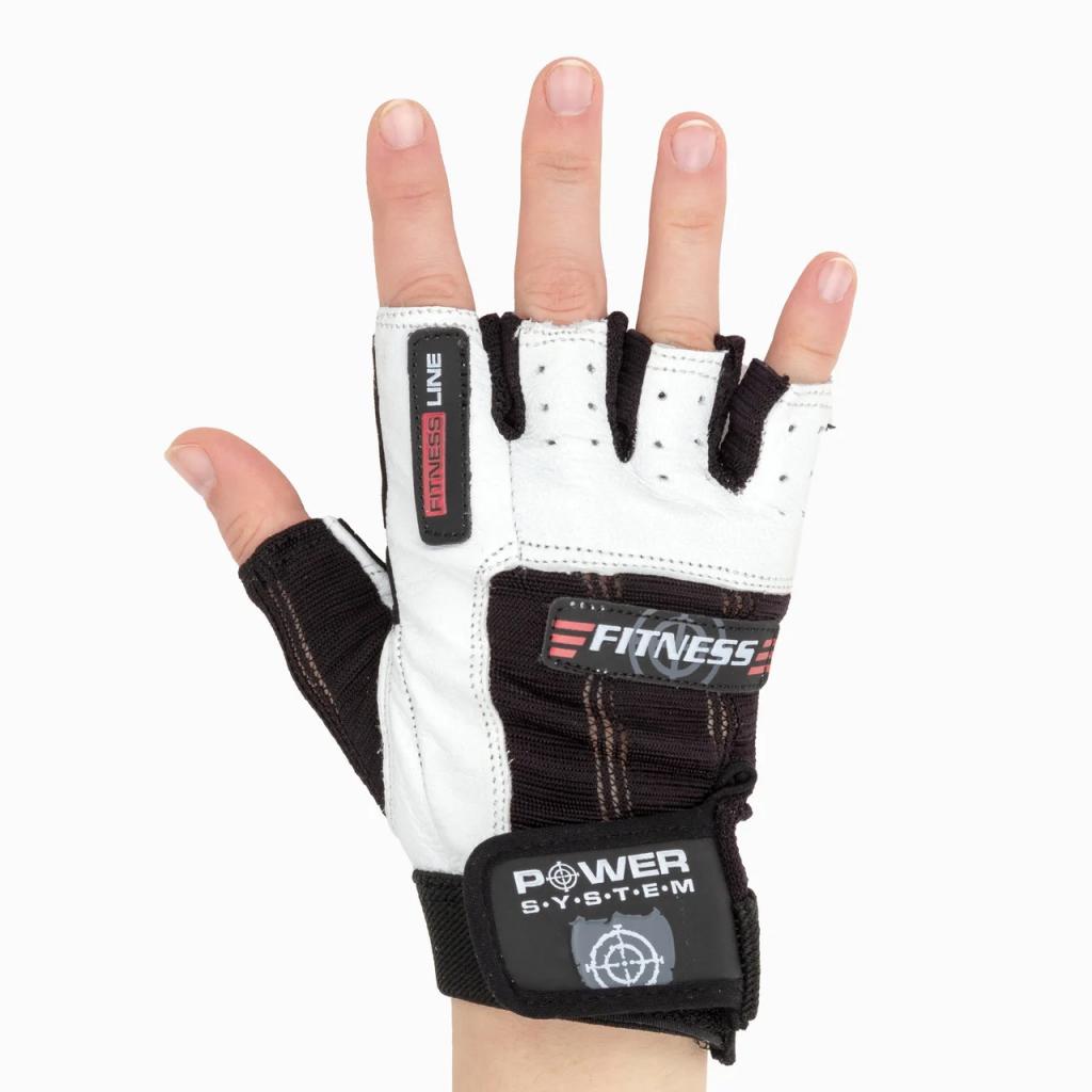 Рукавички для фітнесу Power System Fitness PS-2300 Black/White M (PS-2300_M_Black-White) - зображення 4