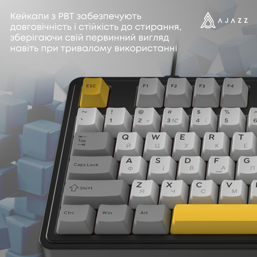 Клавіатура Ajazz AK980 MAX Magnetic Switch USB UA Black/Grey/Yellow (AK980-MAX-M-BGY) - изображение 11