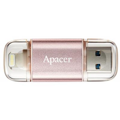USB флеш накопичувач Apacer 128GB AH190 Rose Gold USB 3.1/Lightning (AP128GAH190H-1) - зображення 1