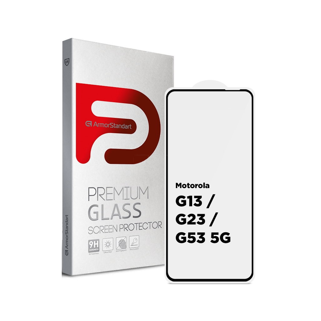 Скло захисне Armorstandart Full Glue Motorola G13 / G23 / G53 5G Black (ARM66138) - зображення 1