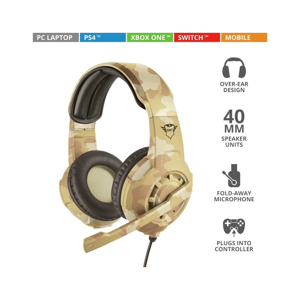 Навушники Trust GXT 310D Radius Gaming Headset Desert camo (22208) - зображення 5