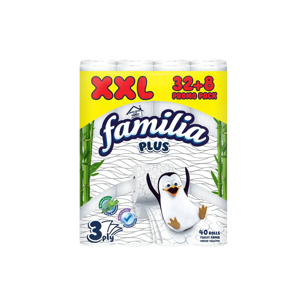 Туалетний папір Familia 3 шари 32+8 рулонів (8690536023493) - изображение 1