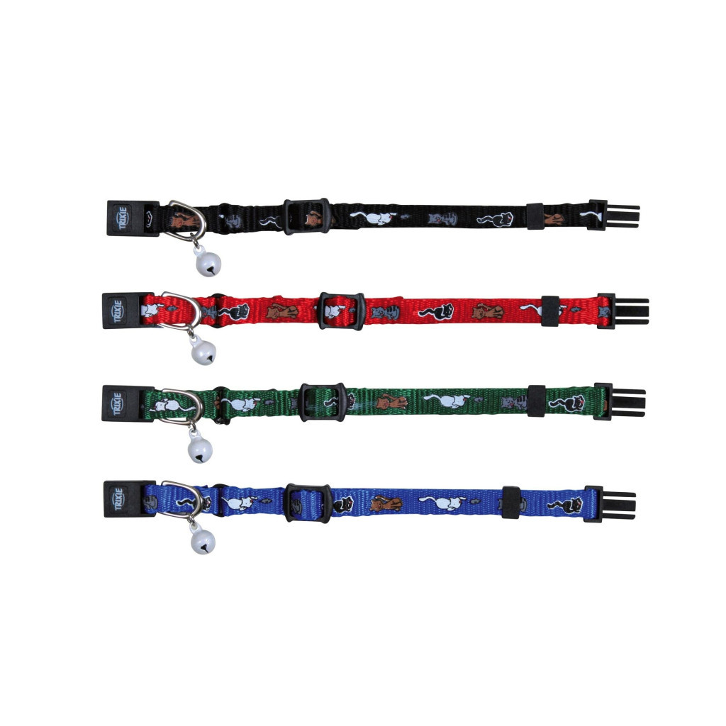 Нашийник для тварин Trixie нейлон з котами і дзвоником (4011905041780) - зображення 1