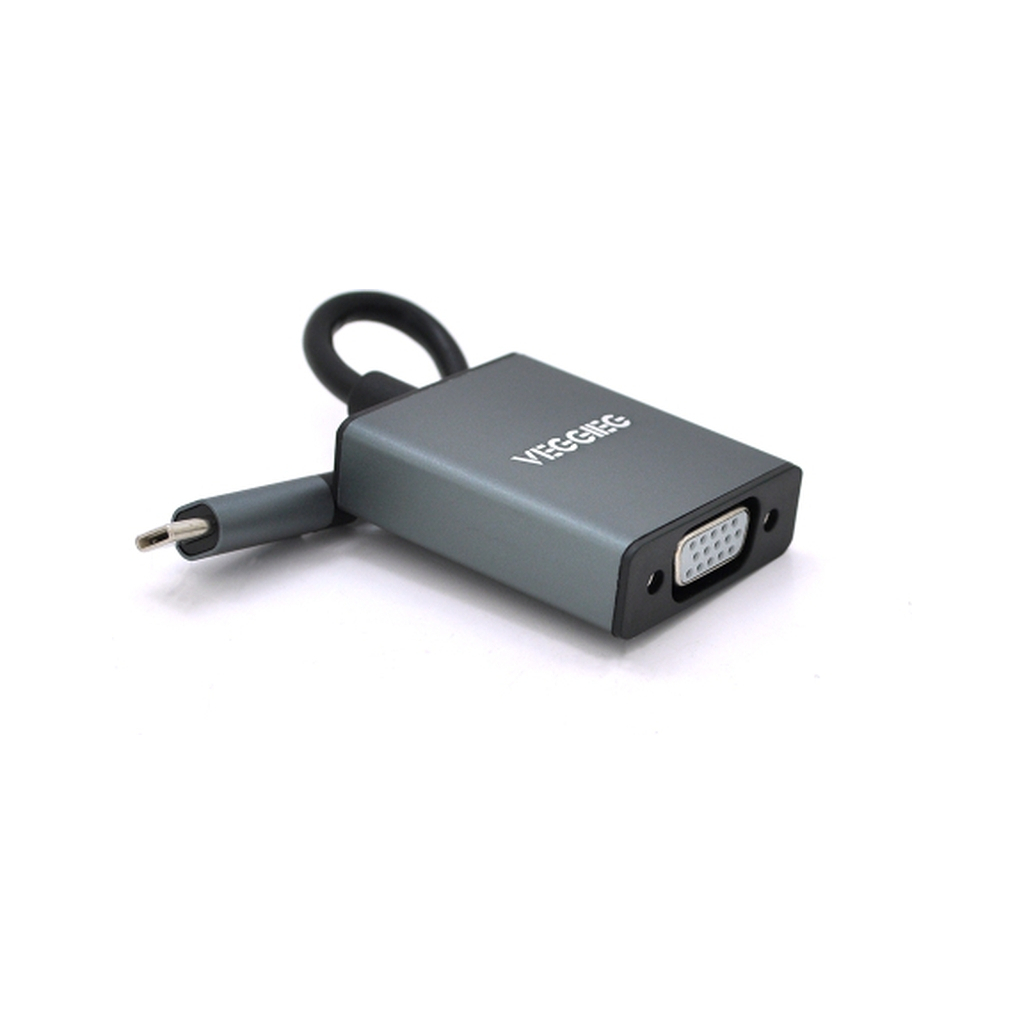 Перехідник USB-C M to VGA F 0.1m black VEGGIEG (TV-S/B/19906) - зображення 1