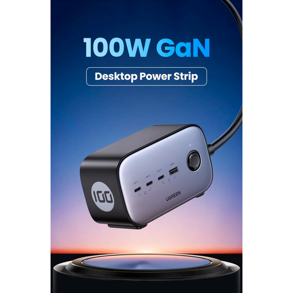 Зарядний пристрій Ugreen 4xUSB 100W Nexode Pro (3хUSB-C+USB-A+2хSchuko) CD270 (60167) - зображення 8