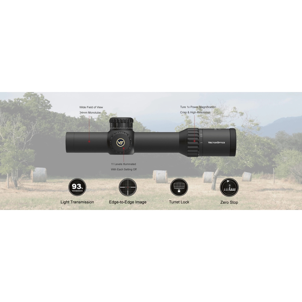Оптичний приціл Vector Optics Continental 1-10x28 (34mm) illum. ED FFP VET-CTR (SCFF-47) - зображення 8