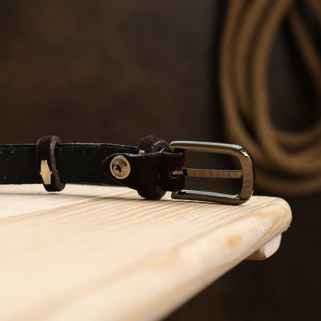 Ремінь Vintage Замшевий жіночий Темно-коричневий (20757) - зображення 9