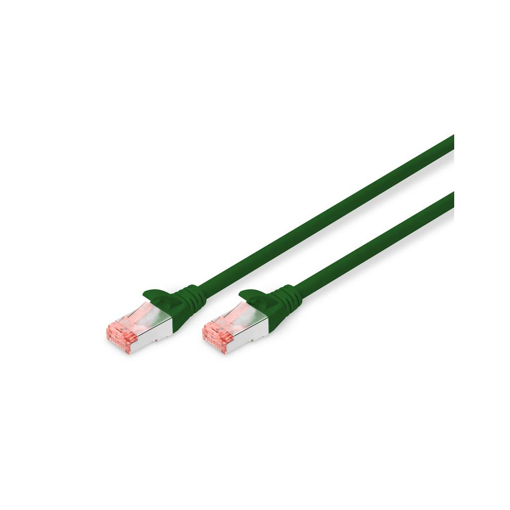Патч-корд 0.5м, CAT 6 S-FTP, AWG 27/7, LSZH, green Digitus (DK-1644-005/G) - зображення 1
