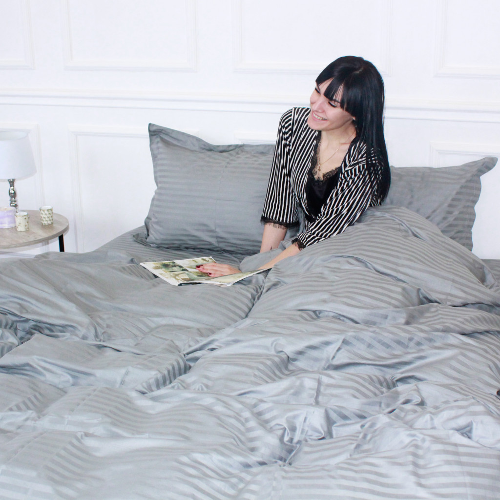 Постільна білизна MirSon Satin 30-0010LightGray 160х220 Сімейний (2200005251171) - изображение 7