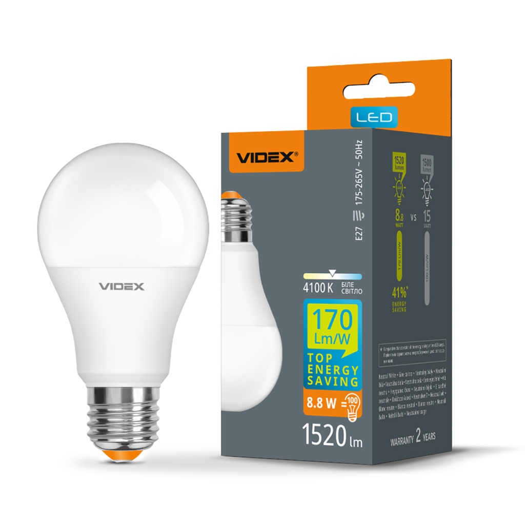 Лампочка Videx LED A60h 8.8W E27 4100K (VL-A60h-88274) - изображение 3