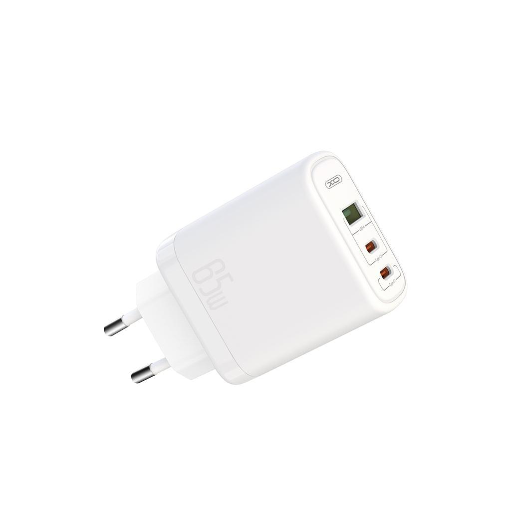 Зарядний пристрій XO 2xUSB-C PD65W + 1xUSB 45W white (СE04-WH) - зображення 1