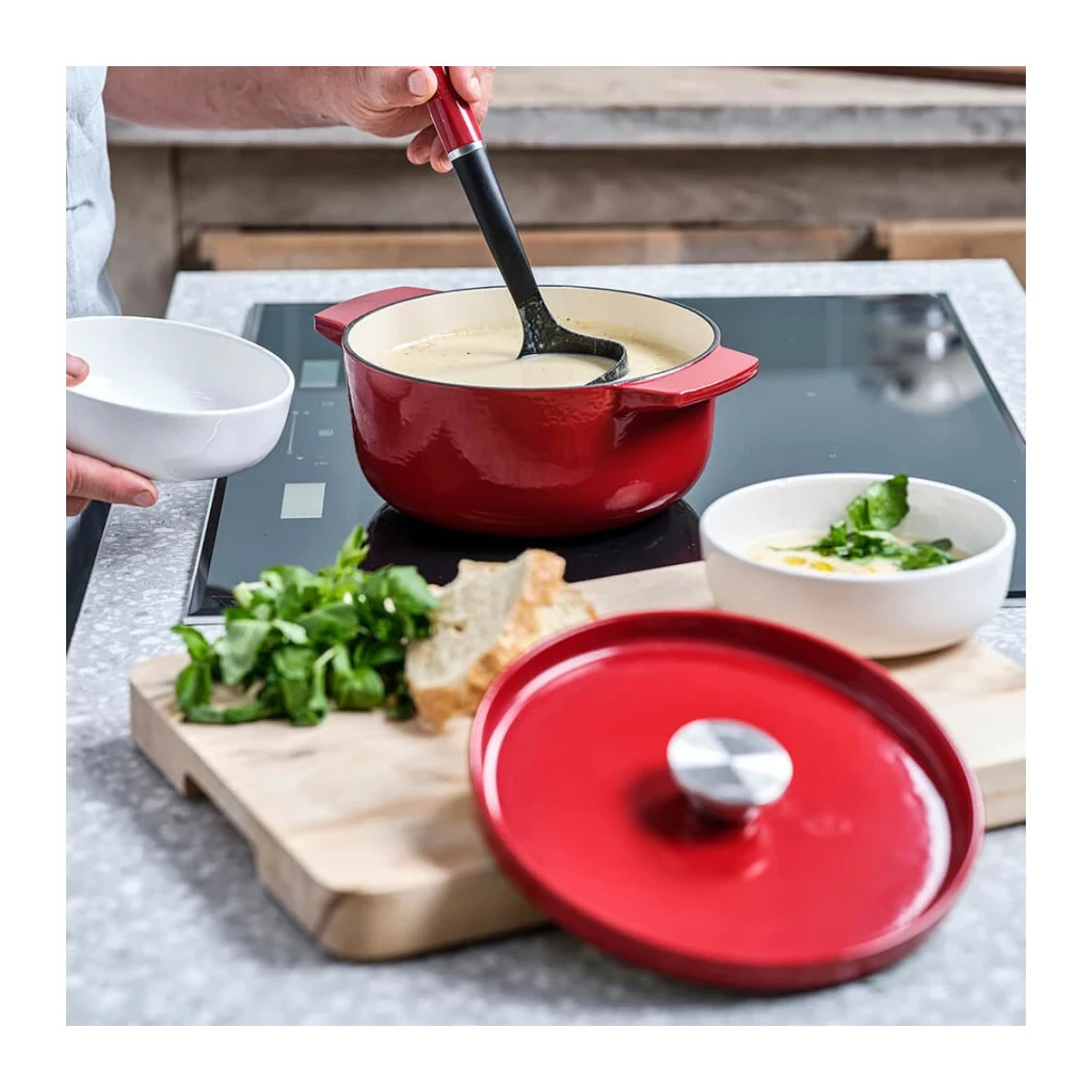 Каструля KitchenAid чавунна з кришкою 5,2 л Червона (CC006060-001) - зображення 5