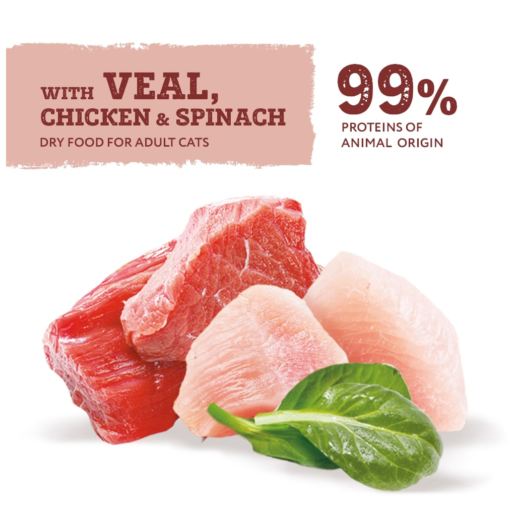 Вологий корм для кішок Optimeal беззерновий з телятиною та курячим філе у шпинатному соусі 8 (4820083905971) - зображення 2