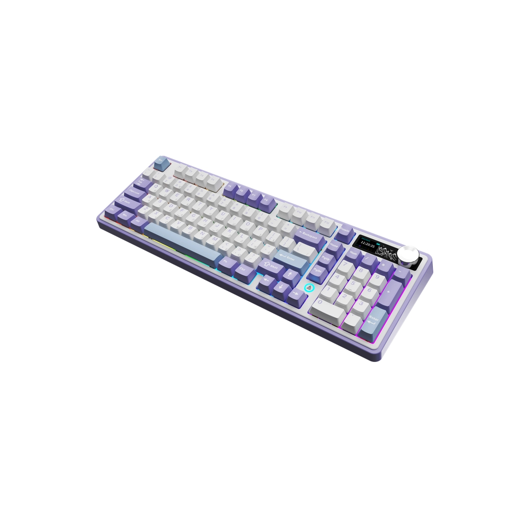 Клавіатура Ajazz AK980 Clear Sky Switch Purple RGB USB/Wireless/Bluetooth UA Purple (AK980-CS-PWB) - зображення 4