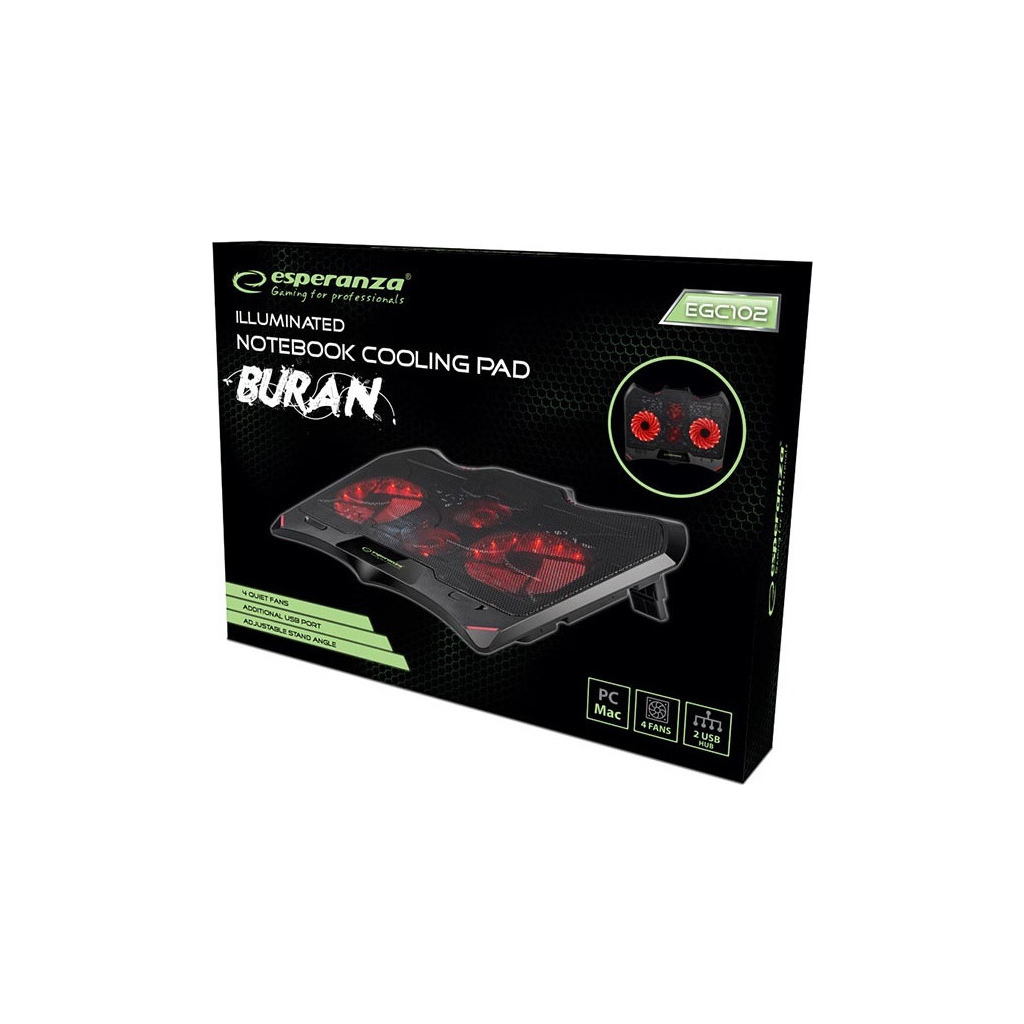 Підставка до ноутбука Esperanza Gaming Notebook Cooling Pad BURAN (EGC102) - зображення 4