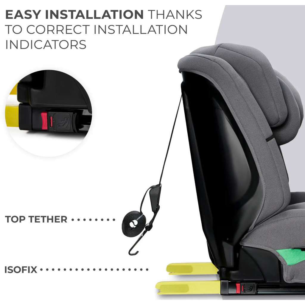 Автокрісло Kinderkraft Safety Fix 2 i-Size Grey (KCSAFI02GRY0000) (5902533923090) - зображення 11